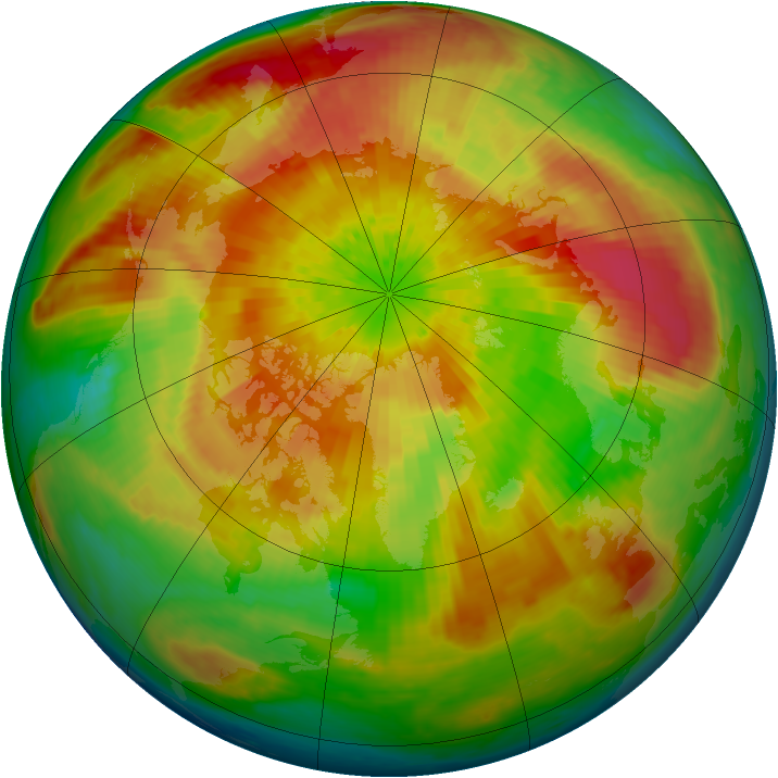 Arctic ozone map for 02 April 2004